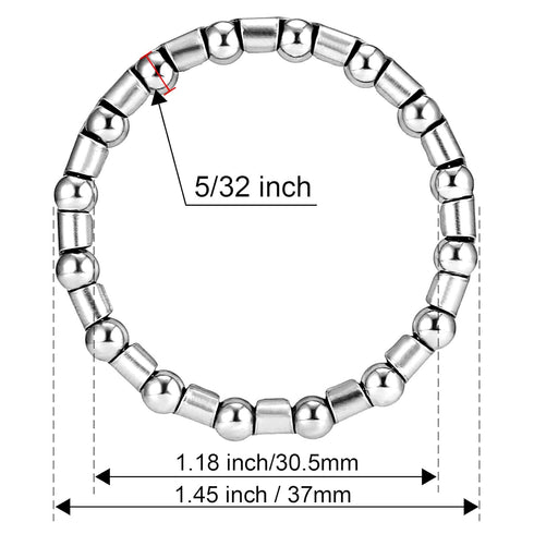 Bike-Ball-Bearing-Retainer, Bicycle-Headset-Ball-Bearings, 5/32" x 16-Balls-Braring for Bike-Fork - 4 Pcs Replacement Mountain Bike Parts Repair A...