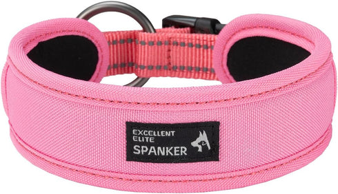 EXCELLENT ELITE SPANKER Classic Dog Collar PU Material Pet Collar with Buckle Adjustable for Small Medium Large Dogs Walking Training Black Red Bl...