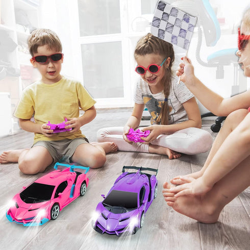 Remote Control Car, Transformation Car Robot Rc Cars for Kids Boys Girls Gift, 1:18 Scale Racing Car with One-Button Deformation & 360°Drifting Ro...