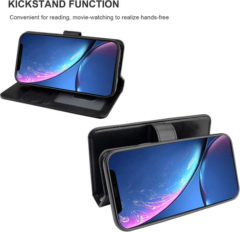 Bocasal for iPhone Xr Wallet Case with Card Holder PU Leather Magnetic Detachable Kickstand Shockproof Wrist Strap Removable Flip Cover for iPhone...