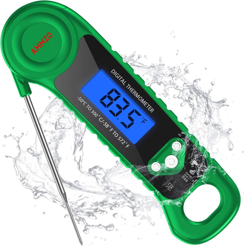 Digital Meat Thermometer for Grilling, Candy Thermometer Instant Read Food Thermometer Waterproof with Backlight for Cooking, Deep Fry, BBQ, Grill...