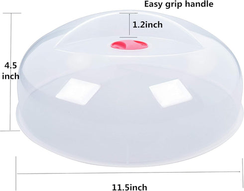 Large Microwave Cover for Food Easy Grip Microwave Splatter Cover Guard Lid with Steam Vent and BPA Free & 11.5 Inch, Dishwasher Safe...