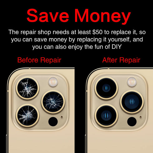 2PCS ASDAWN Back Rear Camera Lens Glass Replacement for iPhone 13 Pro Max and 13 Pro Camera Glass Lens replacement with Pre-Installed Adhesive + R...