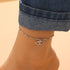 Boho Rhinestone Heart Anklet Bracelet Silver Crystal Heart Anklet Double Love Heart Ankle Bracelet Chain Cz Interlocking Heart Foot Chain Jewelry ...