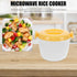 Microwave Rice Cooker Vegetable Steamer Set Portable Travel Removable Non- Stick Pot Kitchen Cookware for Cooking Soup Rice Stews Oatmeal 20X20X15...
