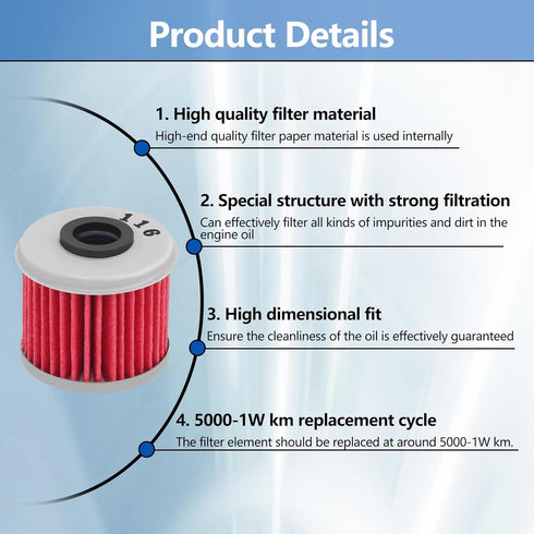 Motorcycle Air Filter & Oil Filter Replacement for Honda CRF250R 2004-2009 CRF250X 2004-2013 CRF450R 2002-2008 CRF450X 2005-2013 17213-KRN-850...