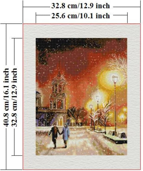 ITSTITCH Stamped Cross Stitch Kits - Full Set of Embroidery for Beginners or Adults,14 CT 2 Strands DIY Christmas Eve Patterns Counted Arts Craft ...