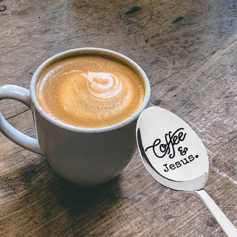 Easter Gifts Coffee and Jesus Spoon Christian Gifts for Men Women Catholic Religious Gifts for Coffee Lover Spoons Christmas Birthday Gifts for Go...