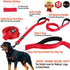 Dog Leash 8ft Long - RED - Traffic Padded Two Handle - Heavy Duty - Double Handles Lead for Control Safety Training - Leashes for Large Dogs or Me...