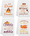 4 Pcs Thanksgiving Decorative Hand Towels Gobble Til You Wobble Turkey Dish Towel Autumn Highly Absorbent Bath Towels for Bathroom Kitchen Gym Cam...