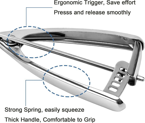 Cookie Scoop Set, Ice Cream Scoop Set, 3 PCS Metal Ice Cream Scoop Trigger Include Large-Medium-Small Size, Select 18/8 Stainless Steel, Secondary...