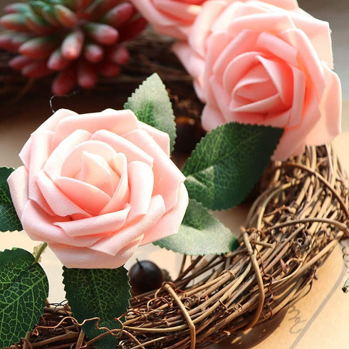AmyHomie Artificial Flower 50pcs Real Looking Fake Roses w/Stem for DIY Wedding Bouquets Centerpieces Arrangements Party Baby Shower Home Decorati...