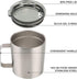 12 oz Insulated Coffee Mug with Lid, Stainless Steel, Double Wall Vacuum Insulated Travel Mug Coffee Cup with Handle, Stainless Steel/Silver (803-...