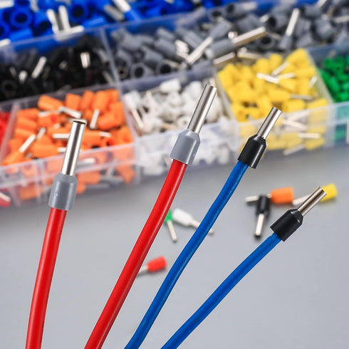 800 Pcs Wire Ferrule Connectors Kit, AWG 22-10 Wire Ferrules Terminals Connectors Kit, Copper Nylon Insulated Cord Pin Ends Crimp Ferrules Connect...