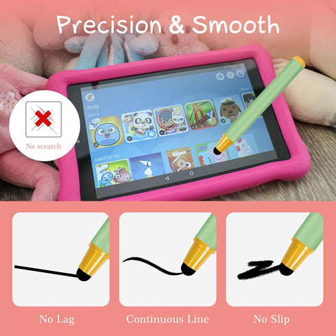 Kid-Friendly Stylus Pens for Touch Screens, Crayon Stylus Pen for iPhone Ipad Air Mini Pro, Fire HD Kids Tablet, Android Tablet, Dragon Touch - Bl...