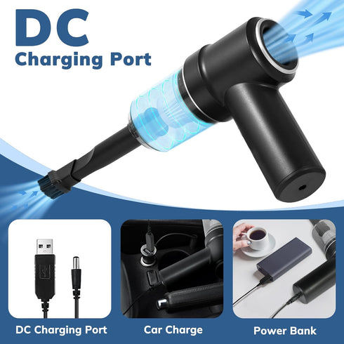 Handheld Car Vacuum Cleaner, Mini Car Vacuum Rechargeable, 9000PA 120W High Power, 2 in 1 Air Duster with LED Light, Portable Vacuum Cleaner for C...