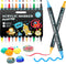 12 Colours Acrylic Paint Pens Markers, Dual Tip Premium Paint Markers for Rocks, Wood, Stone, Canvas, Glass, Ceramic Surfaces, Acrylic Markers for...