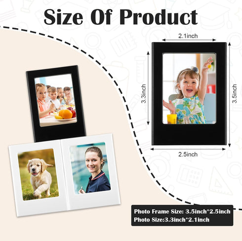 20 Packs Magnetic Photo Picture Frame Cute Mini Table Photo Frame Holder 3 Inches Plastic Colorful Photo Display Compatible with Fujifilm Instax f...