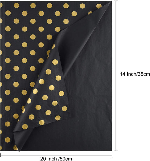 MIAHART 60 Pcs Gold Black Tissue Paper Bulk 3 Style Decorative Metallic Wrapping Paper for Birthday Weddings Christmas Party Decoration, DIY Arts ...