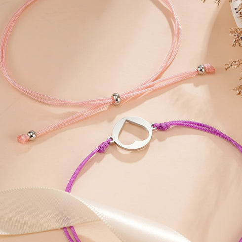 MANVEN First Day of School Bracelets for Mom and Daughter Back to school Gifts Mommy and Me Mother and Daughter Bracelets Matching Heart Wish Brac...