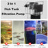 3W Mini Fish Tank Filter Aquarium Filter Hang On Waterfall 3 in 1 Adjustable Water Pump with Bio-Foam for Fish Turtle Aquariums Tank...