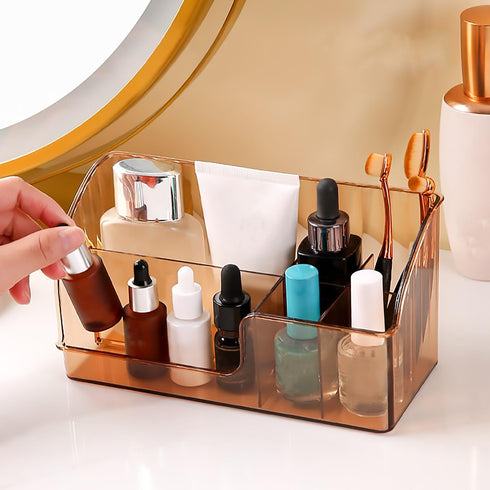 Makeup Brush Holder Organizer,Acrylic makeup brush organizer with removable slots, suitable for cosmetics and beauty supplies, bathroom,cabinet, d...