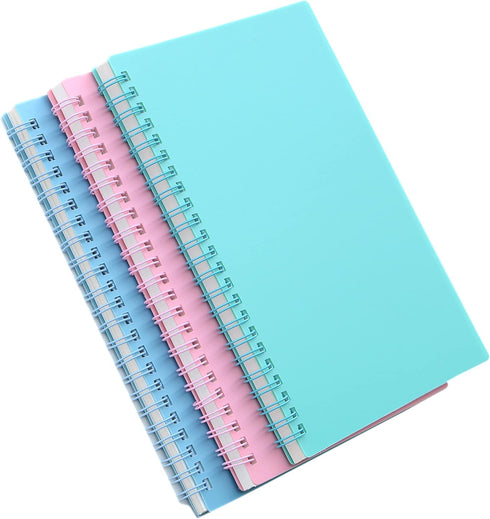 Yansanido Spiral Notebook, 6 Pcs A5 Thick Plastic Hardcover 8mm Ruled 6 Color 80 Sheets -160 Pages Journals for Study and Notes (6 colors, A5 5.7"...