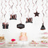 LINGTEER Happy 10th Birthday Decorations - 12 Pcs Birthday Black & Rose Gold Foil Swirls Streamer Set,Cheers to Ten Years Old Bday Party Gift Deco...