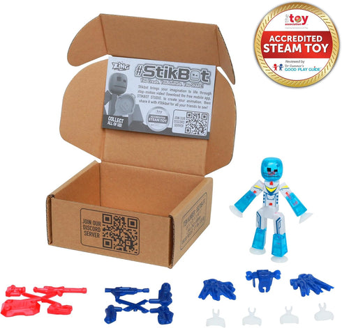 Zing StikBot Zingtannica Action Pack - Collectible Action Figures and Accessories, includes 1 Stikbot, 1 Set of Accessories, Stop Motion Animation...
