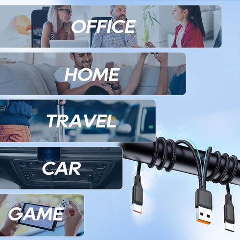 UCEC Dual USB C Cable, 4ft USB A to USB Type C Splitter Charging Cable, 2 in 1 Multi Charging Cable USB C Wire, Braided Nylon USB-C Charger Cable ...