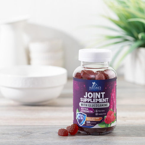 Nature's Joint Support Gummies Glucosamine Plus Vitamin E - Joint Support Supplement for Occasional Discomfort for Back, Knees & Hands - Joint Hea...