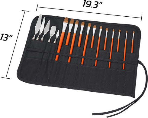 ECHSRT Paint Brush Holder Roll Up Paint Brush Case Storage for Artist Acrylic Oil Watercolor, Paint Brush Holders and Organizers 30 Slots?Black...