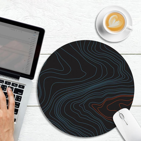 Small Mouse Pad, Abstract Round Mousepad with Non-Slip Rubber Base, Stitched Edge Mouse Pads for Desk Accessories Wireless Mouse Laptop Gaming Com...