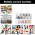 Chenille Letter Patch Clear Bag,Preppy Multi-purpose PVC&Nylon Clear Makeup Bag with Handles,Large Travel Makeup Toiletry Storage Zipper Pouch, To...