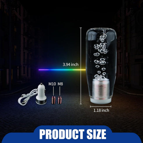 1 PC Car Personalized Gear Shift Head, LED Illuminated Crystal Bubble Shift Knob Wave Stick Head, 3.93" Cool Shift Head, Replacement Modification ...