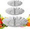 3-Piece Steamer Basket Set: Stainless Steel Adjustable Folding Veggie and Seafood Steamer, Expandable to Fit Various Pot Sizes: 5.5" to 8.3", 6.3"...