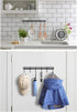 YiZhi Adhesive Wall Hooks Rack Kitchen Rail, Space Saving Utensil Holder No Drilling Wall Mounted Accessory Hanger with 6 Hooks for Kitchen Bathro...