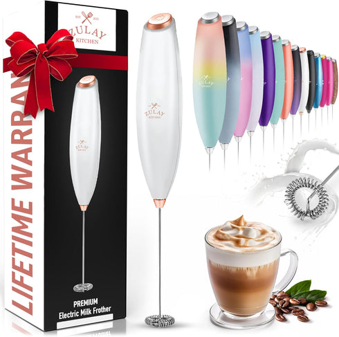 Zulay Powerful Milk Frother for Coffee with Powerful Motor - Frother Handheld Electric Whisk, Milk Foamer, Mini Mixer, Handheld Frother for Matcha...