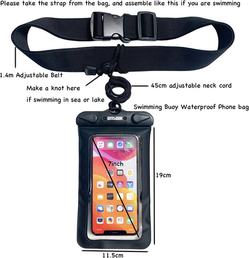 Waterproof Waist Pouch Surfing Crossbody Belt Dry Phone bag Floating Fanny Dry Pack swimming Waterproof Case with Cash key holder for Iphone 14 13...