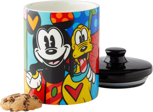 Enesco 6004977 Disney by Britto Mickey Mouse and Pluto Candy Jar Canister, 6 Inch...