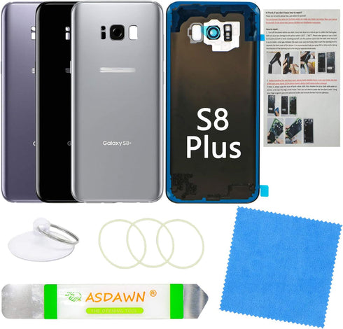 Galaxy S8+ Replacement Back Glass Panel Case with Installation Manual +Pre-Installed Camera Lens +All The Adhesive +Repair Tools for Samsung Galax...