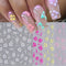 Flower Nail Stickers for Nail Art, 4Pcs Hibiscus Nail Decals White Pink Yellow Flowers Nail Design Stickers 3D Self-Adhesive Nail Art Supplies Sum...