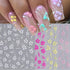 Flower Nail Stickers for Nail Art, 4Pcs Hibiscus Nail Decals White Pink Yellow Flowers Nail Design Stickers 3D Self-Adhesive Nail Art Supplies Sum...