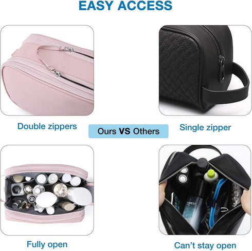 BAGSMART Toiletry Bag for Women, Cosmetic Makeup Bag Organizer, Travel Bag for Toiletries, Dopp Kit Water-resistant Shaving Bag for Accessories, P...