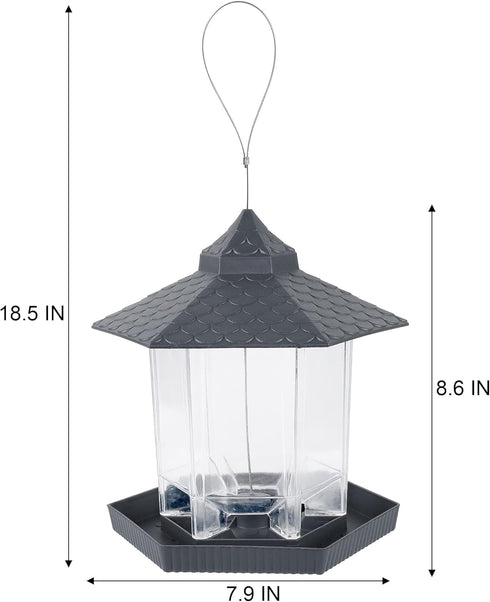 Twinkle Star Wild Bird Feeder Hanging for Garden Yard Outside Decoration, Hexagon Shaped Outside Hanging Bird Feeders for Outdoors Squirrel Proof,...