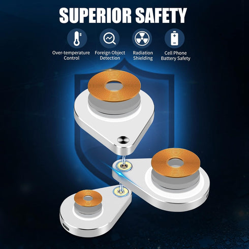 3 in 1 Mag Safe Charger Wireless Foldable Magnetic Wireless Charging Station for iWatch, AirPods Pro/2, iPhone 15/15 Plus/15 Pro Max/14/13 Series/...