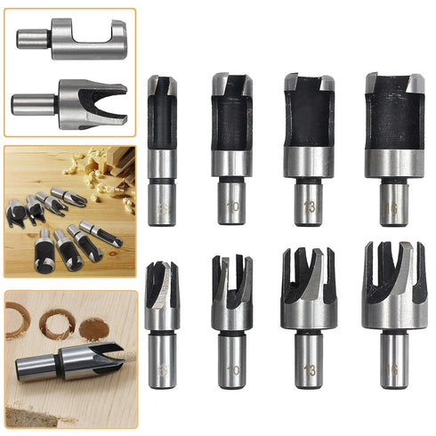 8-Pack Wood Hole Plug Cutter Set, High Carbon Steel Cutting Tools Cork Dowel Shank Drill Bit Knife, Fit for Woodworking Hole Saw Cutting 6MM 10MM ...
