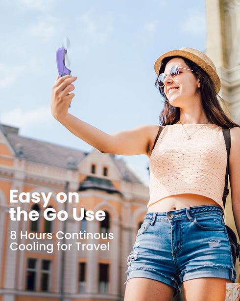 Koonie Portable Handheld Fan, Foldable Mini Hand Held Fan for Travel, Small Pocket Fan for Women, Battery Operated Fan with 8 Working Hours for In...