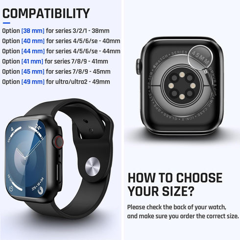 Goton Waterproof Case for Apple Watch 40mm SE (2nd Gen) Series 6 5 4 Screen Protector, Tempered Glass Hard PC Bumper Face Cover Compatible with iW...
