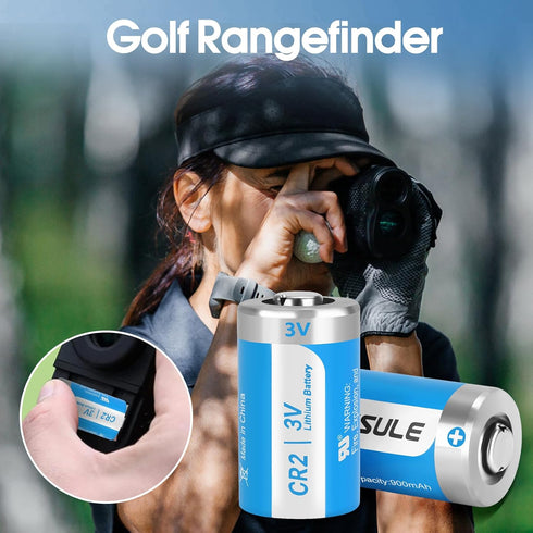 CR2 3V Lithium Battery 900mAh 6 Pack with PTC Protection DL-CR2 for Boresighter Golf Rangefinder,Mini55,Baby Monitor, Flashlight (Non-Rechargeable...